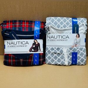 NEW - Nautica Women’s Pajama Set (2) - plaid and grey
